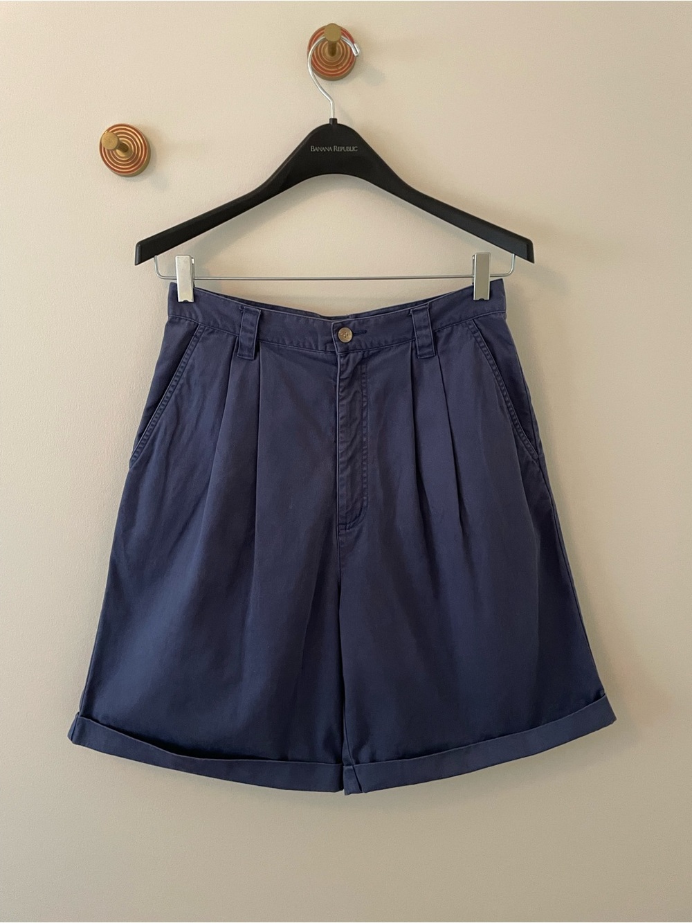 Eddie Bauer Navy Pleated Shorts